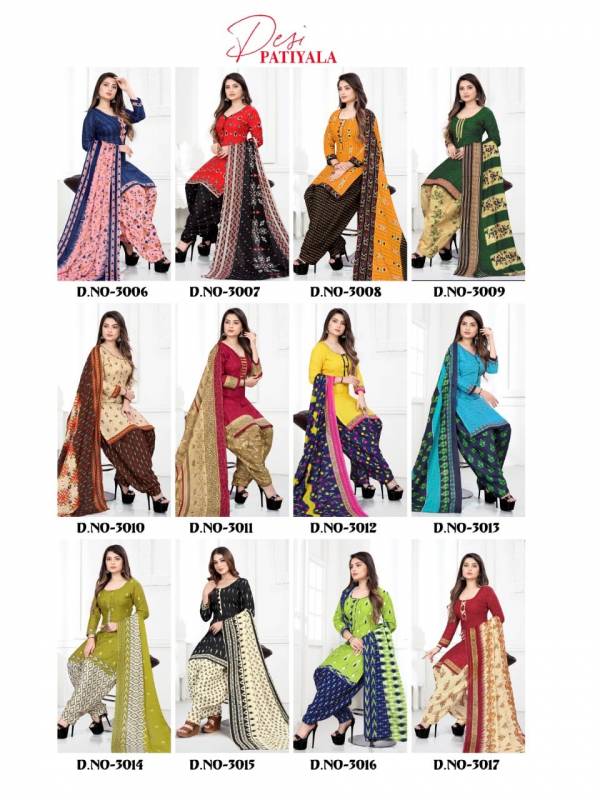 Ganesha Desi Patiyala 3 Cotton Casual Daily Wear Dress Material  Collection
